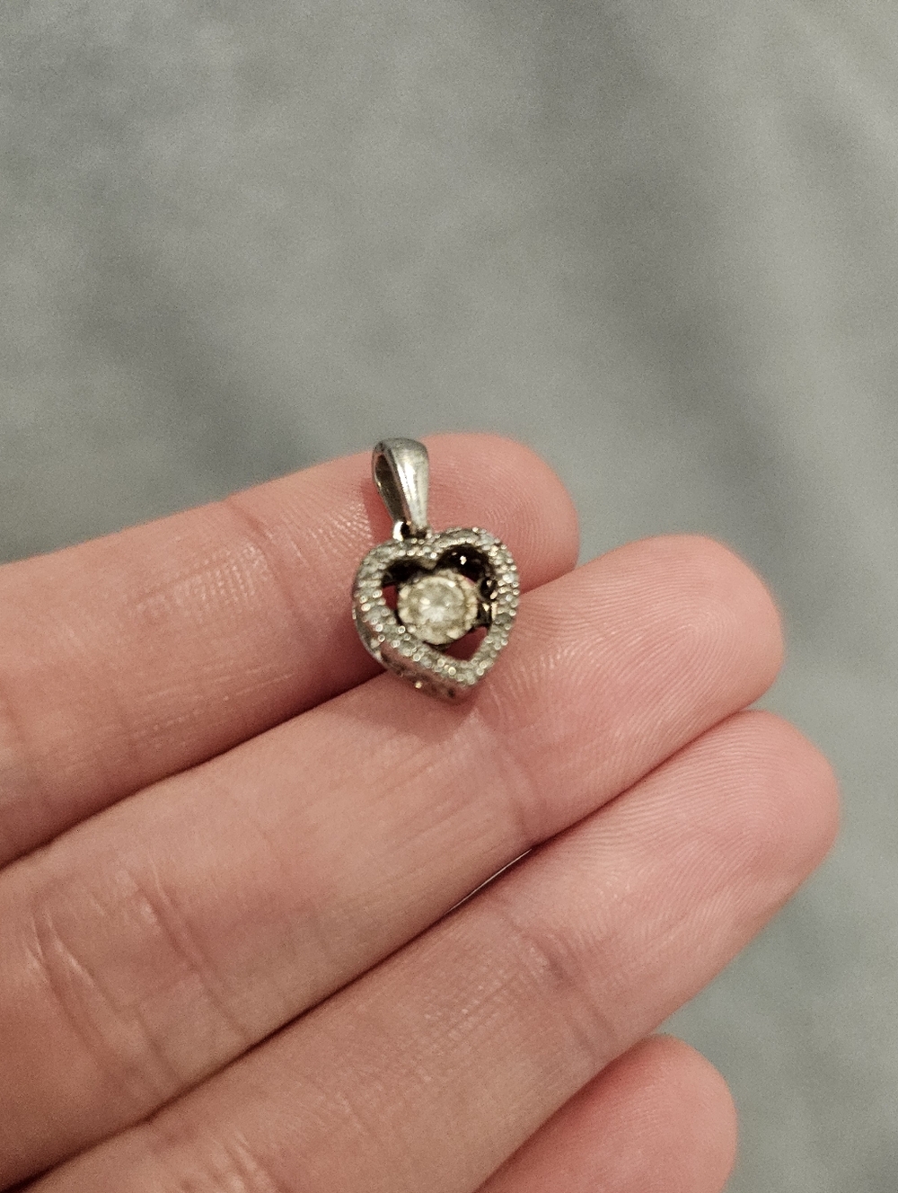 1.60 Lab Created Diamond Heart Pendant 14k White Gold Plated